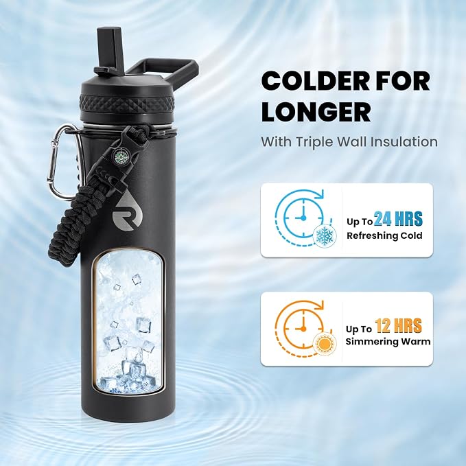RAYMYLO Insulated Water Bottle 20 oz, Triple Wall Vacuum Stainless Steel - Image 2