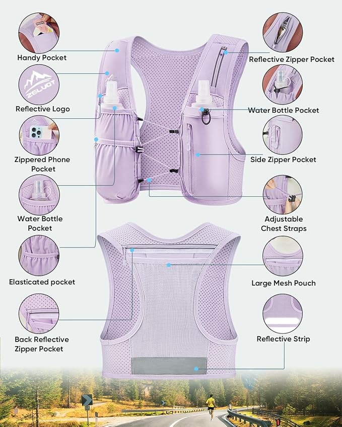 Zelvot Running Vest for Women Men, USA Original Patent, Adjustable Chest Straps - Image 5