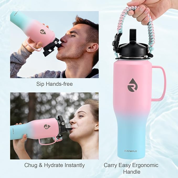 RAYMYLO Insulated Water Bottle 40oz, Stainless Steel Water Bottle - Image 3