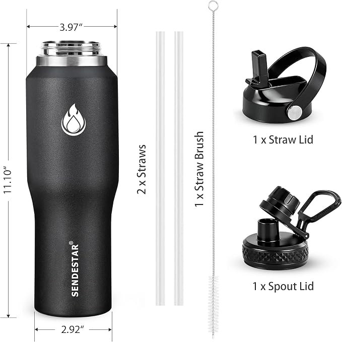 SENDESTAR 40oz Stainless Steel Water Bottle, Double Wall Vacuum Insulated Bottle - Image 6
