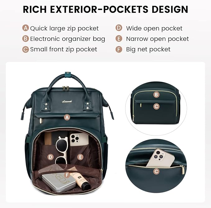 LOVEVOOK Leather Laptop Backpack - Image 3