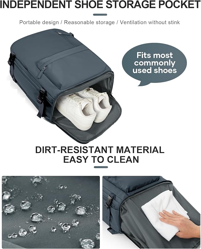 WONHOX Large Travel Backpack Carry on Flight Approved Laptop Work Business - Image 6