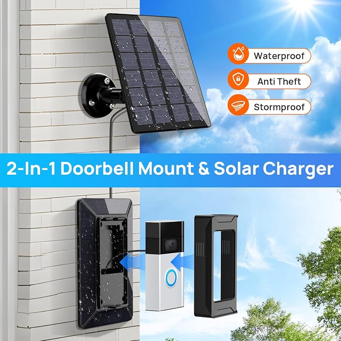 Solar Charger for Ring Doorbell, 2-in-1 - Image 5