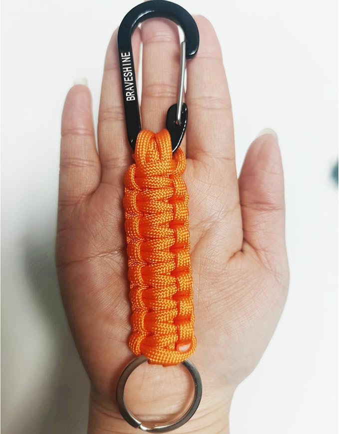 BRAVESHINE Paracord Keychain Carabiner Clip, D Ring Lanyard Hanger Stroller Hook - Image 3