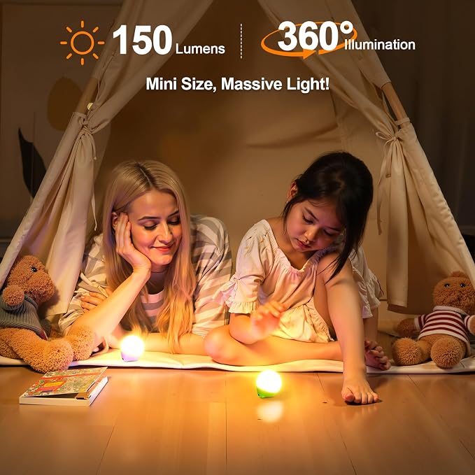 LETMY Rechargeable Camping Lights, 4 Pack Portable Tent Lights - Image 4