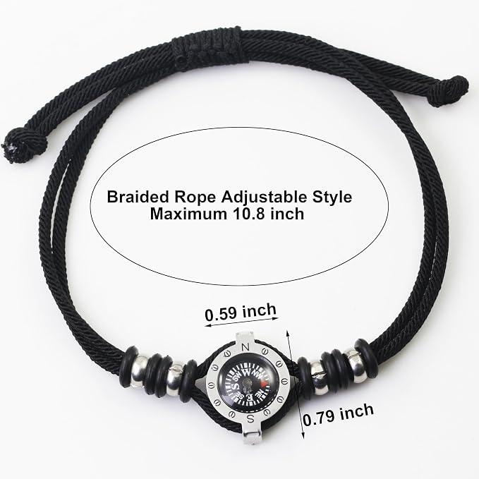 Innocence Adjustable Paracord Wrist Compass Bracelet - Image 2
