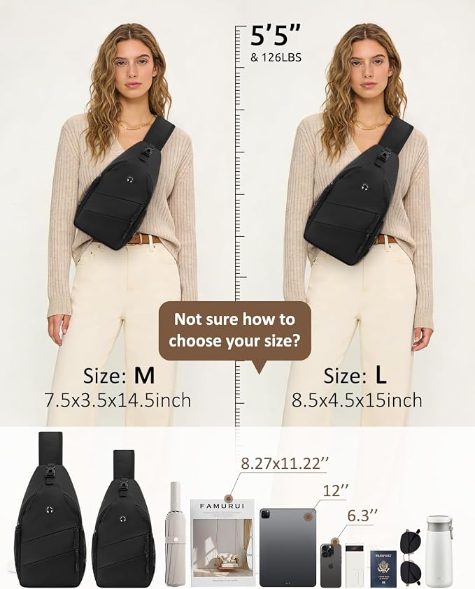 Pritent Crossbody Bags for Women Men Trendy Sling Bag Backpack Casual Chest Bag - Image 7