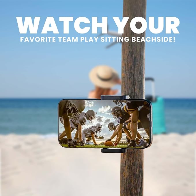 Beach Umbrella & Chair Phone Holder – Universal Clamp - Image 3