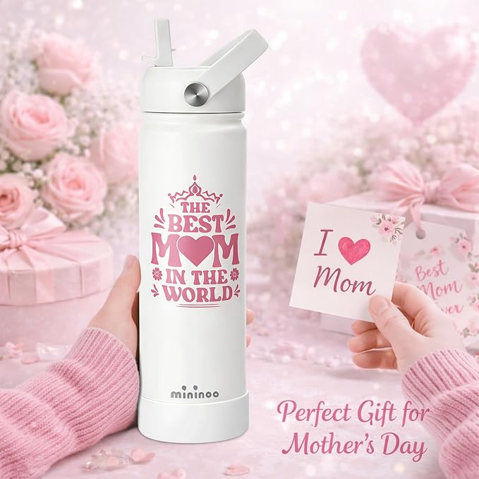 mininoo Mothers Day Gifts for Mom, 24 oz Insulated Stainless Steel Water Bottle - Image 6