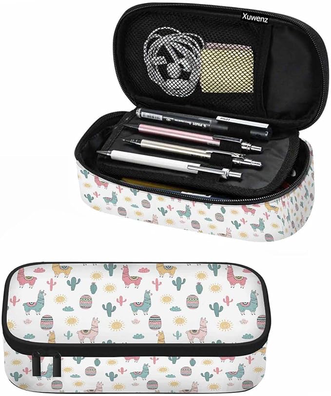 Llama Camels Pencil Case Cactus Alpacas Cacti Plants Animal Pencil Bag Pen by Unknown