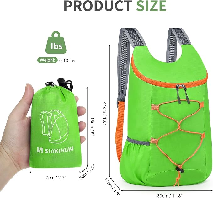 20L Hiking-Daypack Lightweight Foldable Travel Packable Backpack - Image 3