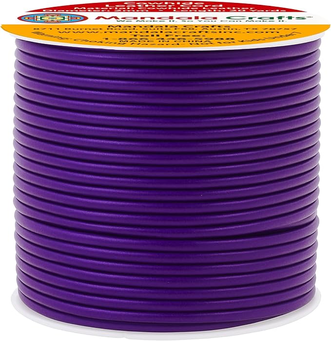Mandala Crafts Round Genuine Purple Leather Cord - Image 2