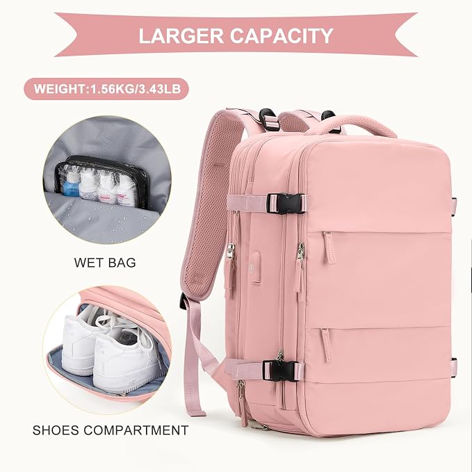 coowoz Large Travel Backpack For Women Men, Carry On Backpack, Hiking Backpack - Image 6