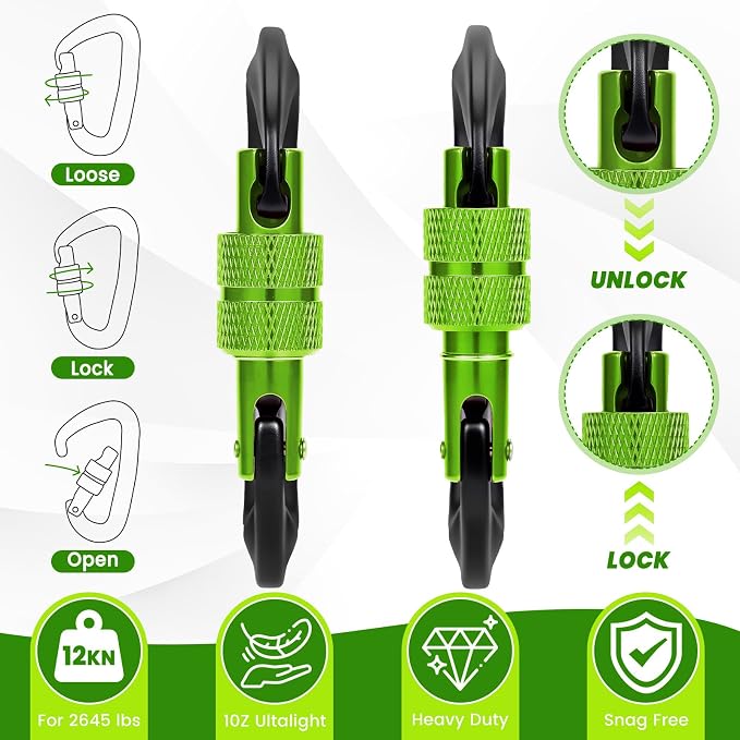 3 Heavy Duty Carabiner Clips 12kN-Lightweight Locking Carabiners - Image 4