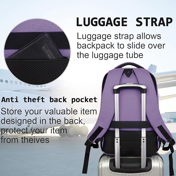 Volher Laptop Backpack, Business Travel Anti Theft Slim Durable Laptops Backpack - Image 6