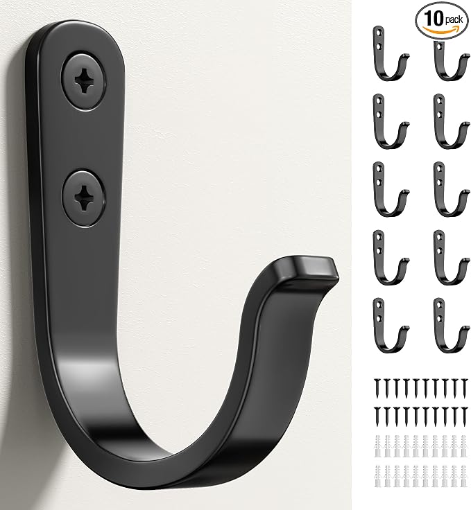 10Pcs Wall Hooks for Bathroom, and Garage by jockcaras