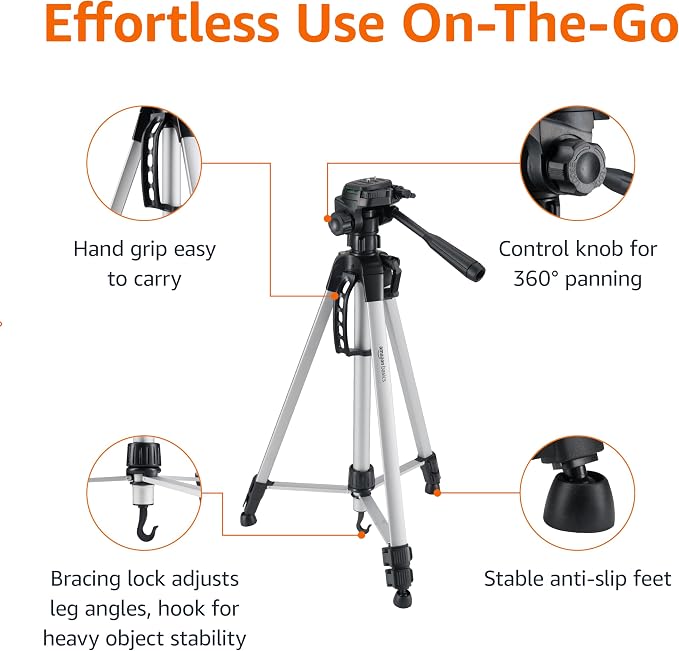 Amazon Basics 60-inch Lightweight DSLR Tripod - Image 3