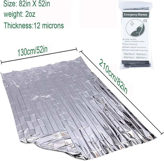 Crisonky Emergency Mylar Thermal Blankets, Designed - Image 2