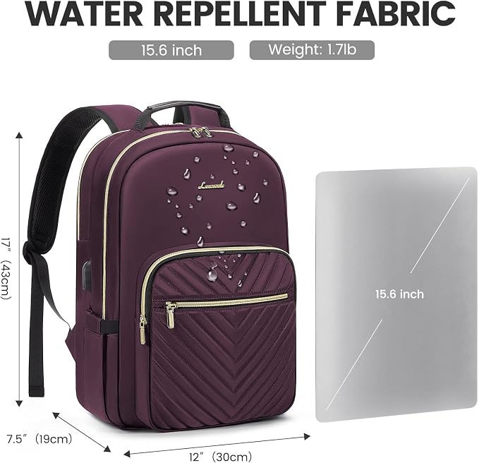 LOVEVOOK Laptop Backpack for Women 15.6 inch, Cute Womens Travel Backpack Purse - Image 4