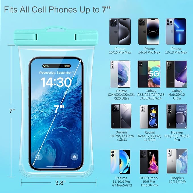 Waterproof Phone Pouch 2 Pack, IPX8 Waterproof Phone Case - Image 2