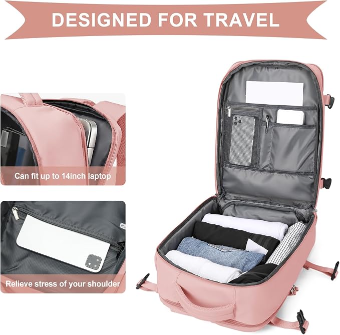 WONHOX Large Travel Backpack Carry on Flight Approved Laptop Work Business - Image 7