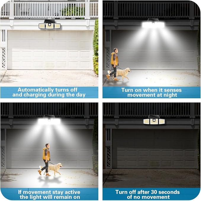 AmeriTop Solar Lights Outdoor, 2 Pack 233 LED High Brightness Cordless Solar - Image 7