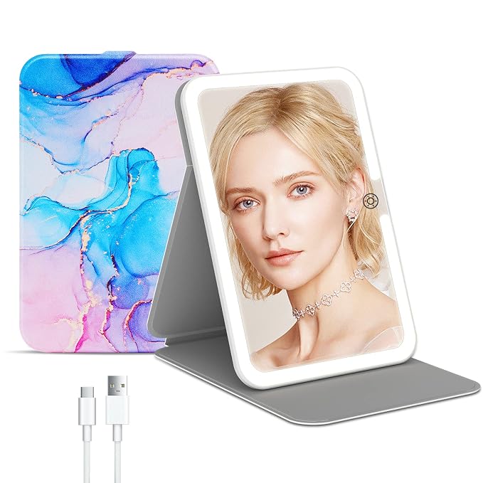Rechargeable Travel Lighted Makeup Mirror by FUNTOUCH
