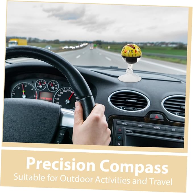 Car Guide Ball Compass with Strong Suction Cup 2.83In Portable Vehicle Compass - Image 7
