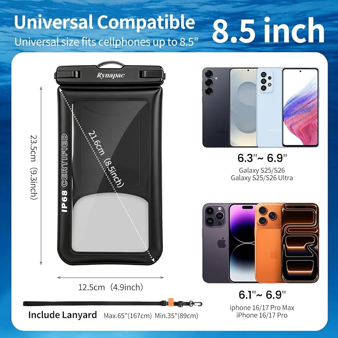Waterproof Phone Pouch Floating 2 Pack, IP68 Waterproof Phone Case - Image 7