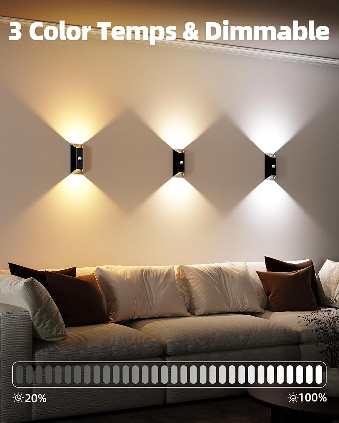 EZVALO Motion Sensor Wall Lights, 4000mAh Rechargeable Battery Operated Wall - Image 5