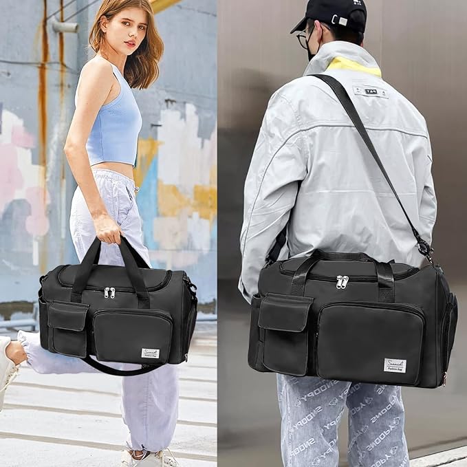 Suruid Gym Bag for Women Men, Travel Duffle Bag Large Capacity Carry On - Image 6