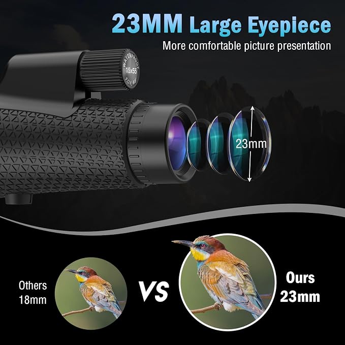15×55 Monocular Telescope, HD High Powered - Image 3