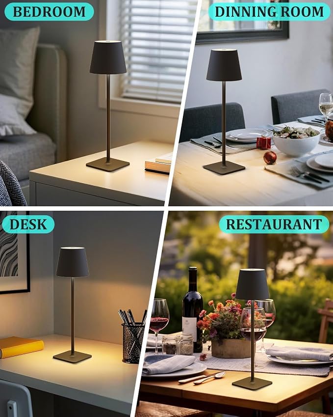 Fizrice Cordless Table Lamp Rechargeable Lamps: 6000mAh Battery Operated Table - Image 7