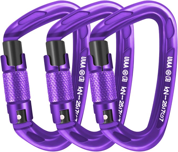 UIAA Certified Professional Heavy Duty Large Locking Carabiner Clips Climbing by AINIKEY