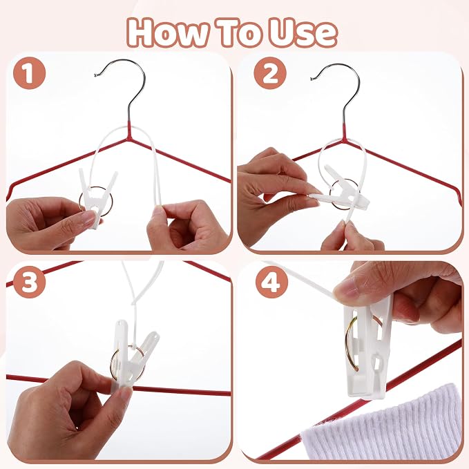 90 Pack Multi-Purpose Laundry Hooks Hanging Clips, Clothes Pins - Image 7