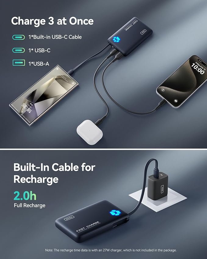 INIU PawGo Portable Charger, 45W PD 10000mAh Slim Power Bank - Image 7