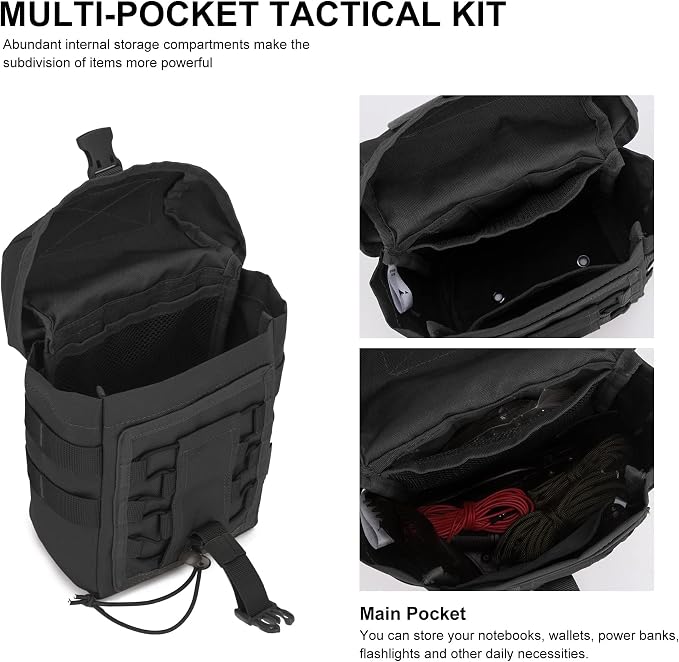 Mardingtop Molle Admin Pouch, EDC Pouch, Tactical Drawstring Pouch, Utility - Image 3