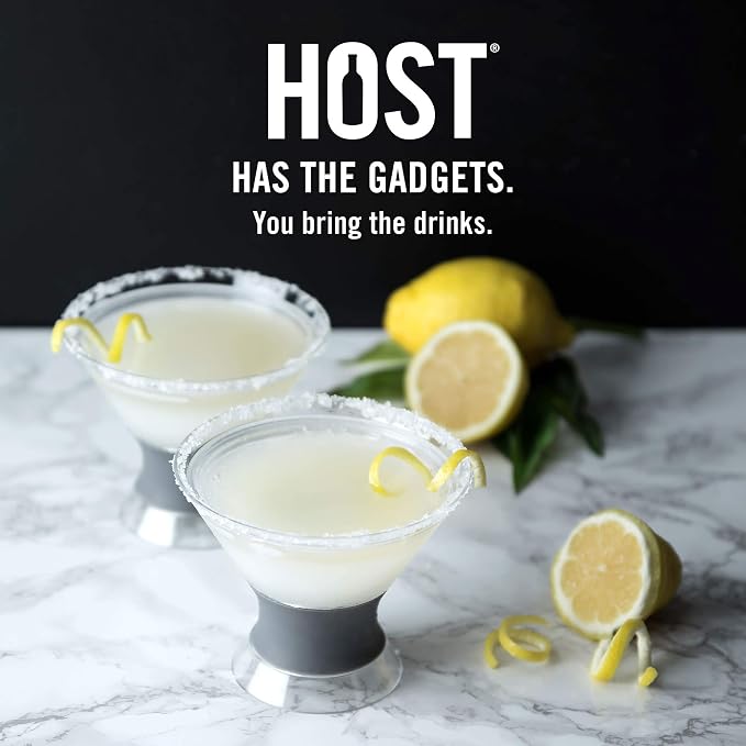 Host Freeze Insulated Martini Glasses Set of 4, Plastic Freezer Gel Chiller - Image 6