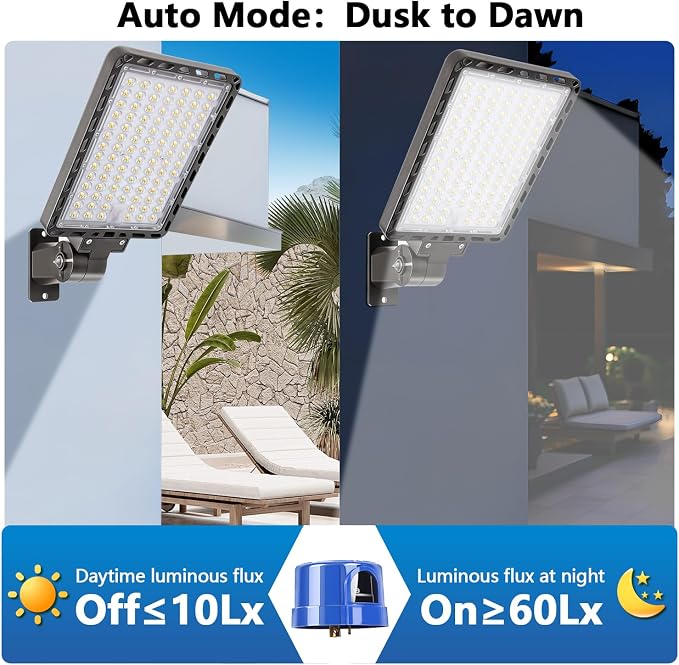 240W LED Parking Lot Light, 36000LM 5000K Adjustable Wall Mount Security Flood - Image 2