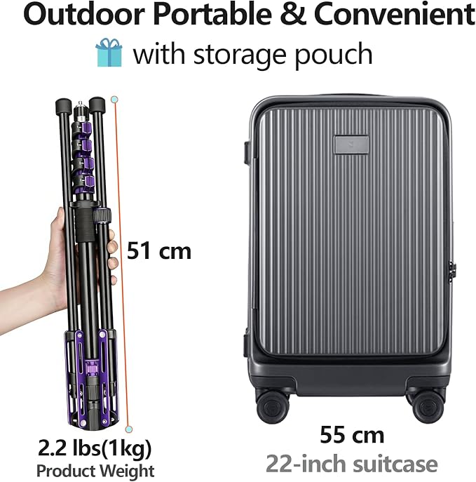 FreeSea Photography Aluminum Light Stand 83in/210cm, Travel Tripod - Image 3