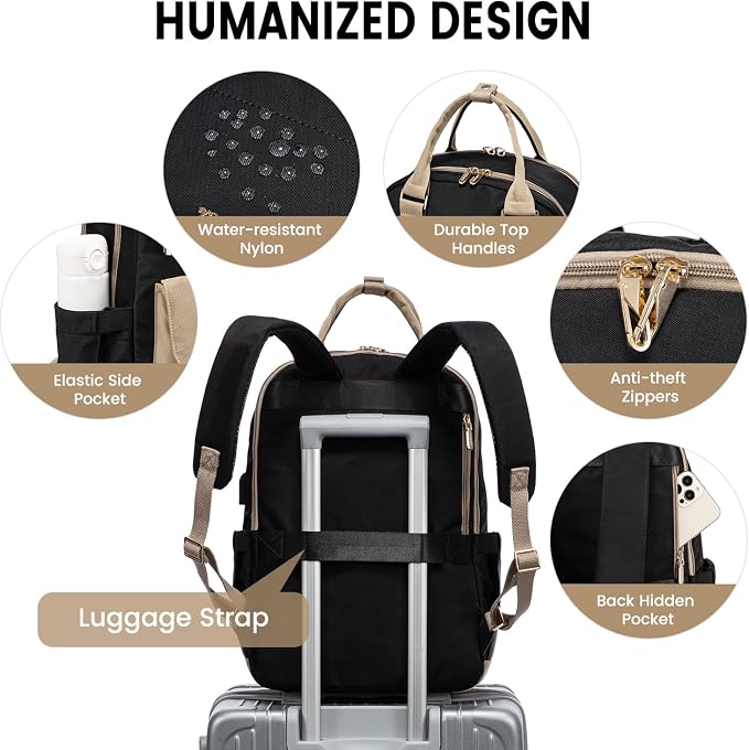 LOVEVOOK Laptop Backpack for Women, 15.6 Inch Laptop Bag - Image 3