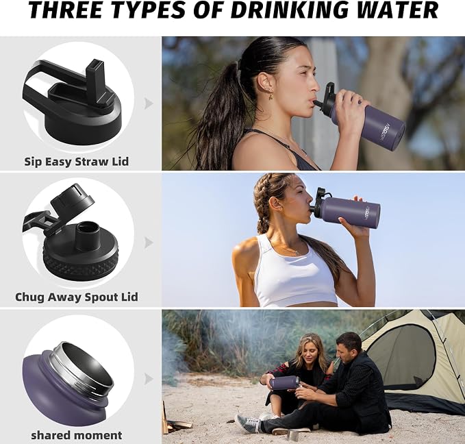 32oz Insulated Water Bottle, BPA Free&Leak Proof, Stainless Steel Water Flask - Image 3