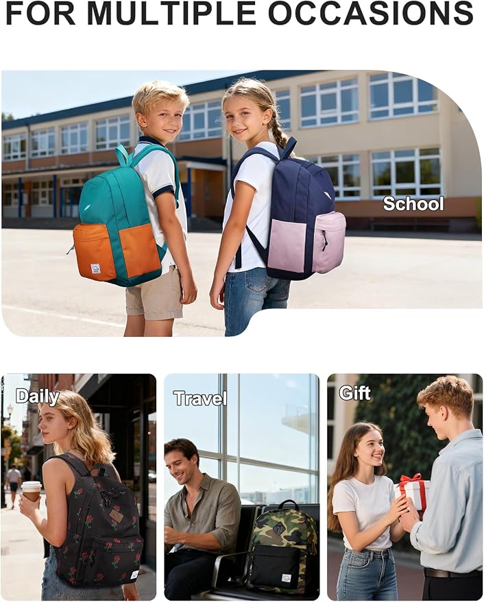 VASCHY Backpack for School, Lightweight Water Resistant Bookbag Casual Daypack - Image 7