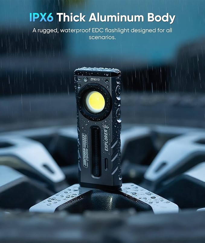 HOTLIGH ZF8313 Rechargeable Flashlight, Magnetic EDC Flashlight Rechargeable - Image 7