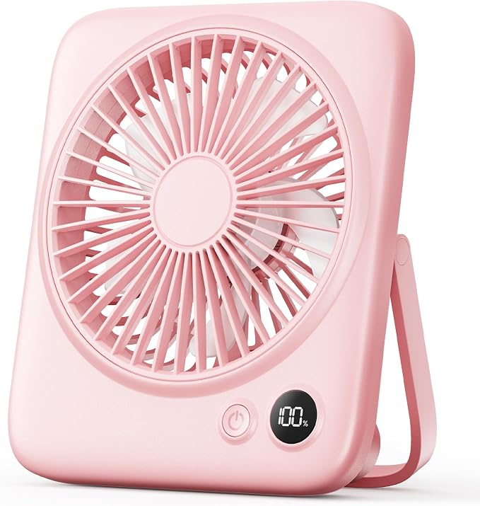 Otlonpe Portable Desk Fan 6.5 Inch, 4000mAh Rechargeable Battery Operated & USB by OTLONPE
