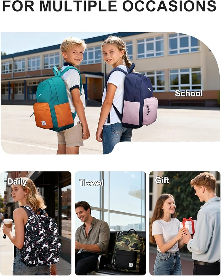 VASCHY Backpack for School, Lightweight Water Resistant Bookbag Casual Daypack - Image 7