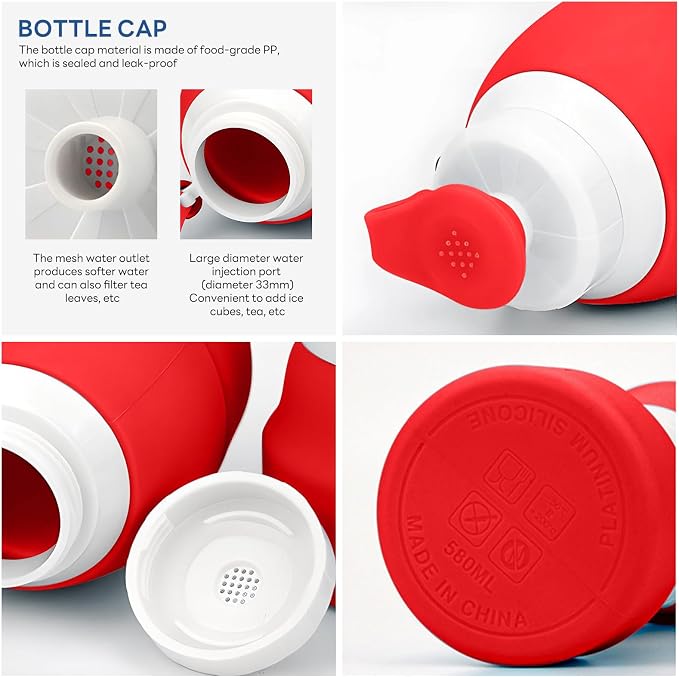Collapsible Lightweight 20oz Water Bottle, Food-Grade Silicone BPA Free - Image 4
