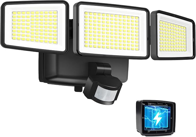 UME Battery Powered Motion Sensor Outdoor Lights 302 LED 1800LM, IP65 by UME
