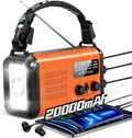 20000mAh Emergency Solar Crank Radio, 4 Ways Powered Portable Weather Radio by Puyinii
