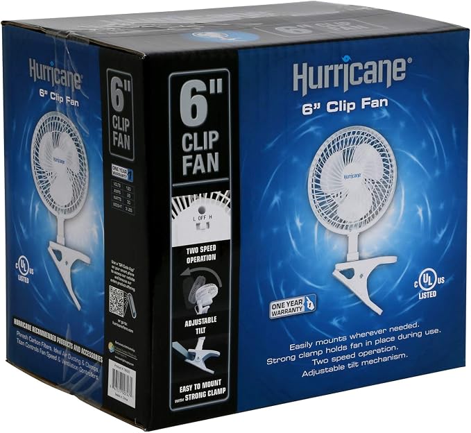 Hurricane Classic 6 Inch Clip Fan, 2 Speed Portable Desk Table Fan - Image 9